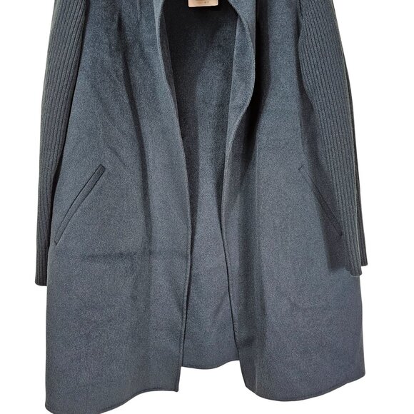 Kinross Womens Rib Sleeve Sweater Coat XL Wool & Cashmere Teal Open Front - Picture 5 of 11